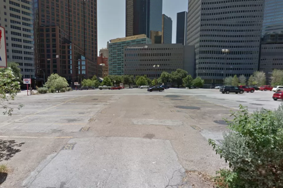 Downtown Dallas parking lot